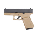 E&C GLOCK 19X GAS BLOWBACK GEL BLASTER PISTOL – TAN and BLACK